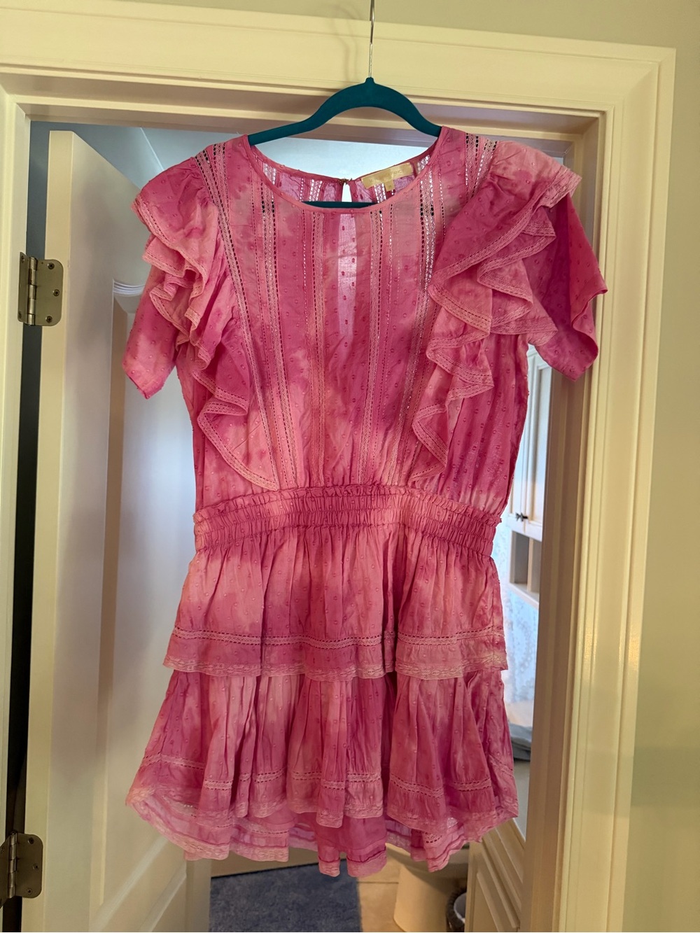 LoveShackFancy Dark Pink Natasha Dress